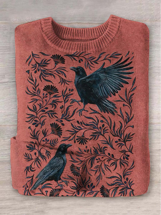 Pull à col rond à imprimé floral Raven unisexe