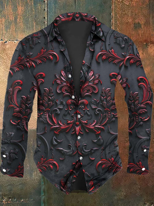 Chemise Homme Imprimé Baroque Gothique à Manches Longues