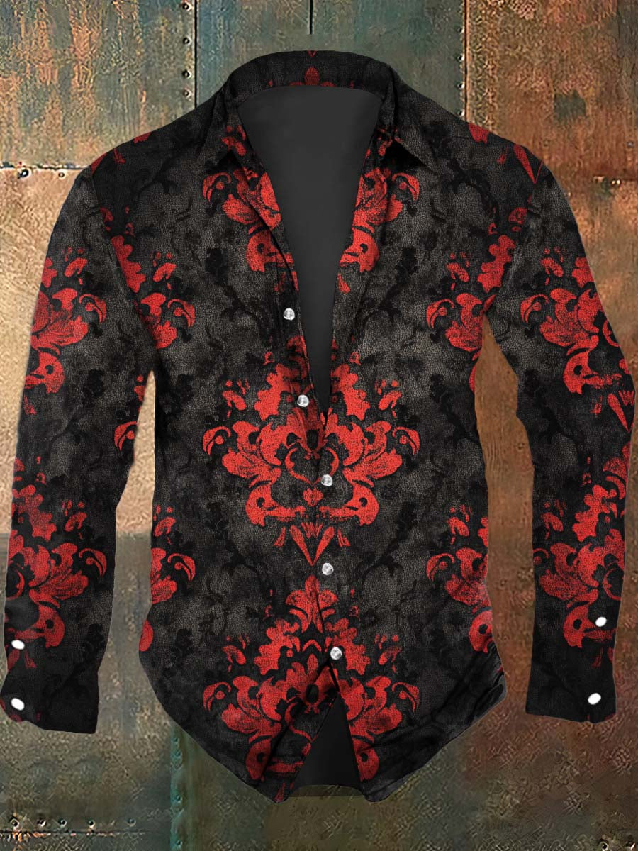 Chemise Homme Imprimé Baroque Gothique à Manches Longues