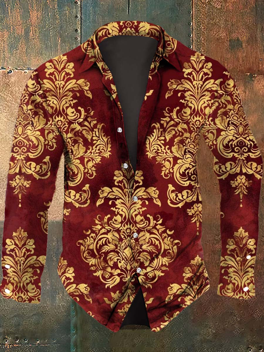 Chemise Homme Imprimé Baroque Gothique à Manches Longues