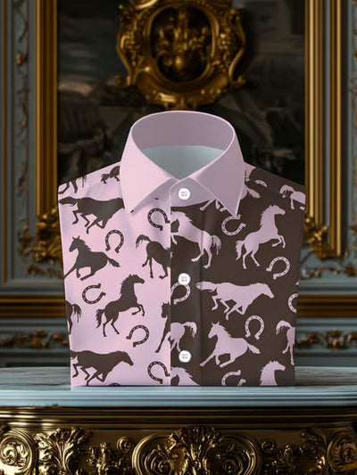 Men's Derby Horse Print Casual Shirt