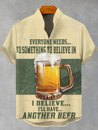 Men's Germany Beer Printed Short Sleeve Shirt