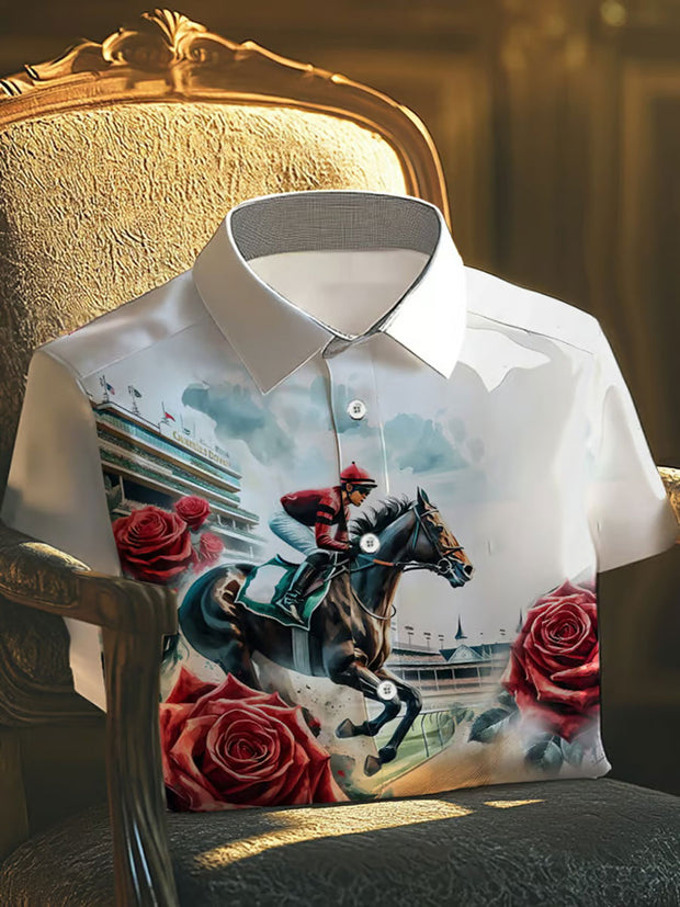 Men's Derby Horse Print Casual Shirt