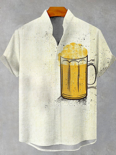 Men's Germany Beer Printed Short Sleeve Shirt
