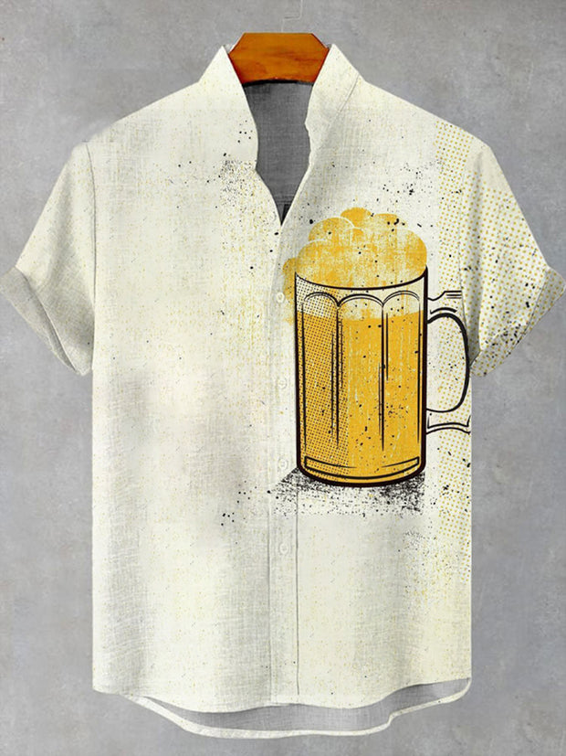 Men's Germany Beer Printed Short Sleeve Shirt
