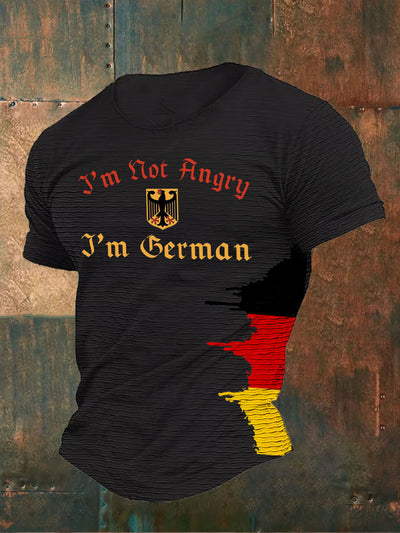 Men's I'm Not Angry I'm German Print T-shirt