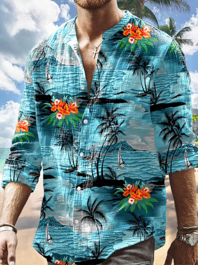 Men's Vacation Long Sleeve Hawaiian Shirt