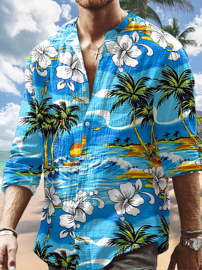 Men's Vacation Long Sleeve Hawaiian Shirt