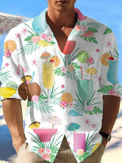 Men's Casual Printed Hawaiian Shirt