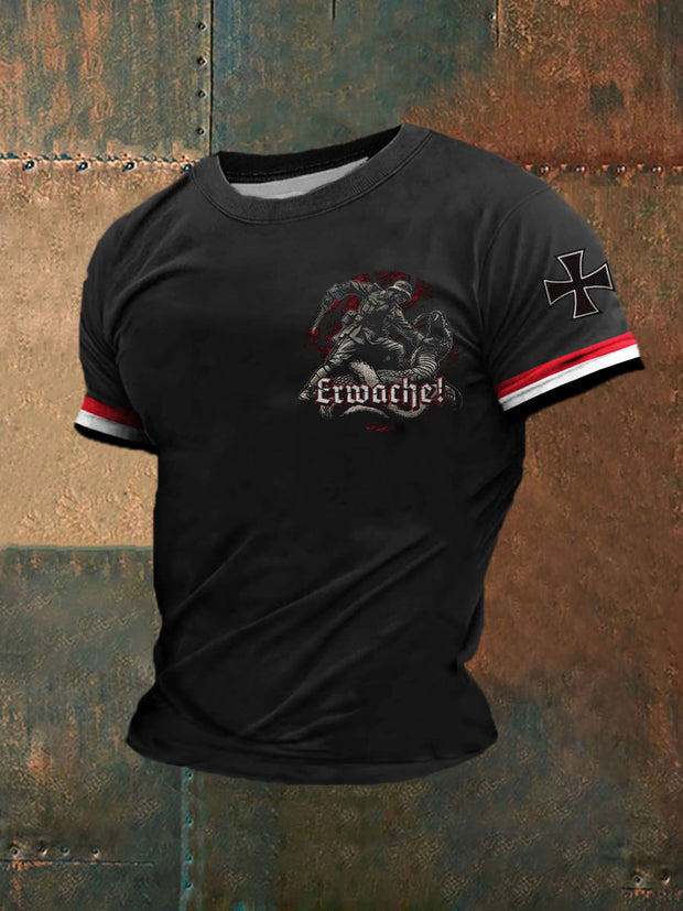 Herren-Erwache bedrucktes Kurzarm-T-Shirt