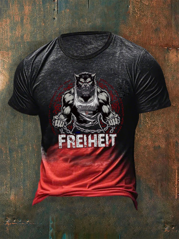 Männer Freiheit bedrucktes Kurzarm-T-Shirt