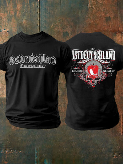 Herren-T-Shirt Ost deutschland mit Rücken druck Osten Geliebt Gehasst
