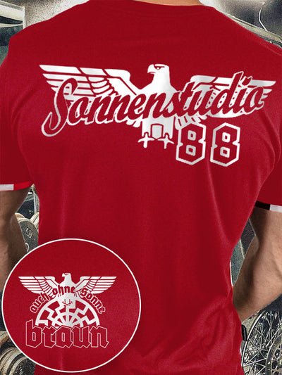Männer Auch ohne Sonne Braun 88 bedrucktes Kurzarm-T-Shirt