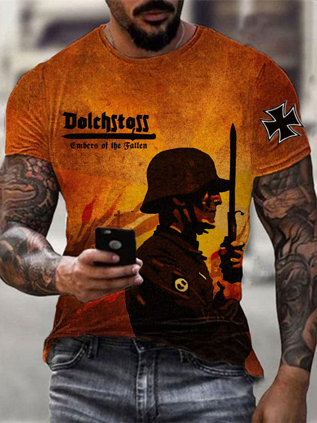 Herren Dolch stoss Glut des gefallenen T-Shirts
