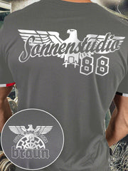 Männer Auch ohne Sonne Braun 88 bedrucktes Kurzarm-T-Shirt