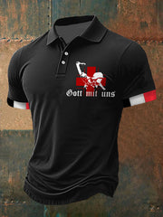 Herren Gott mit uns Soldat bedrucktes Kurzarm-Polos hirt