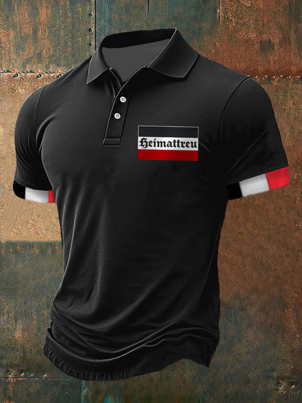 Heim treu Bedrucktes Kurzarm-Polos hirt für Herren
