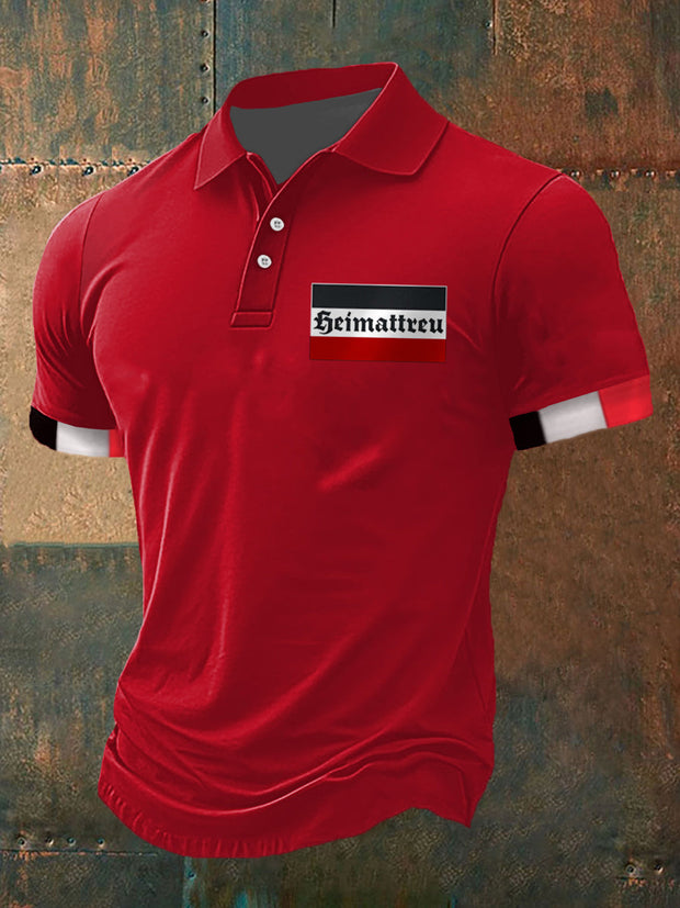 Heim treu Bedrucktes Kurzarm-Polos hirt für Herren