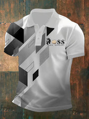 Herren Vintage Schriftzug lässig Polo-Shirt