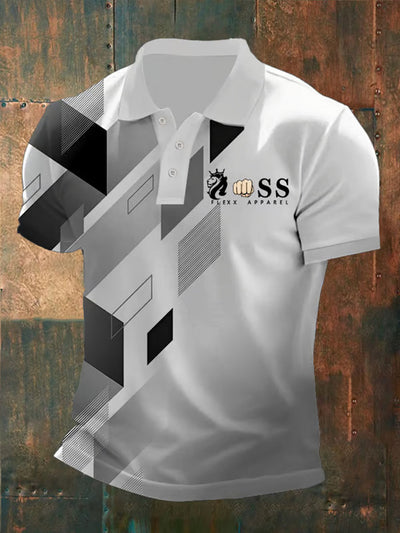 Herren Vintage Schriftzug lässig Polo-Shirt