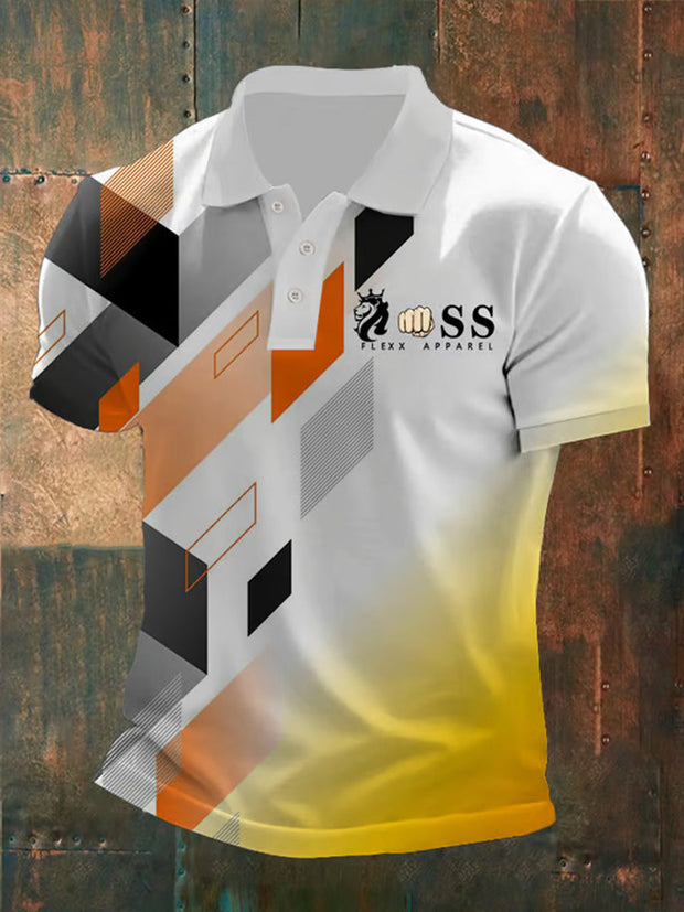 Herren Vintage Schriftzug lässig Polo-Shirt