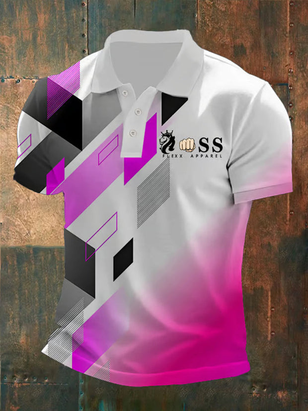 Herren Vintage Schriftzug lässig Polo-Shirt