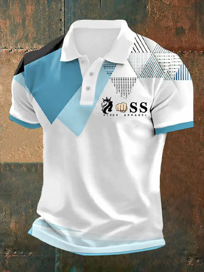 Herren Vintage Schriftzug lässig Polo-Shirt