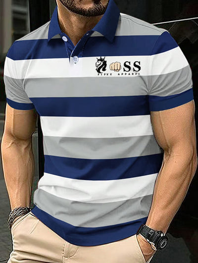 Herren Vintage Schriftzug lässig Polo-Shirt
