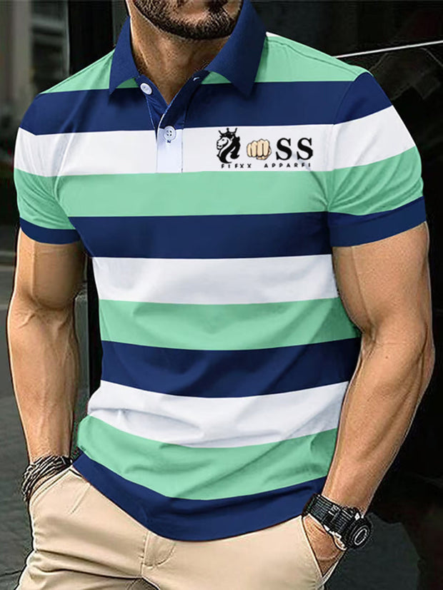 Herren Vintage Schriftzug lässig Polo-Shirt
