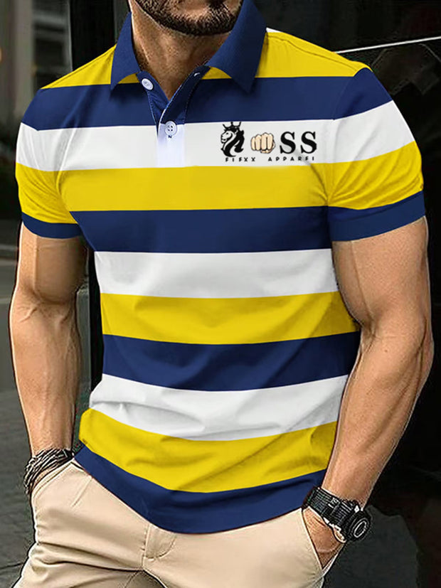 Herren Vintage Schriftzug lässig Polo-Shirt