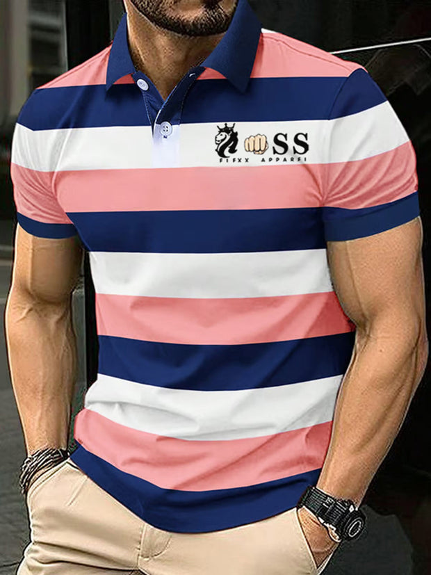 Herren Vintage Schriftzug lässig Polo-Shirt