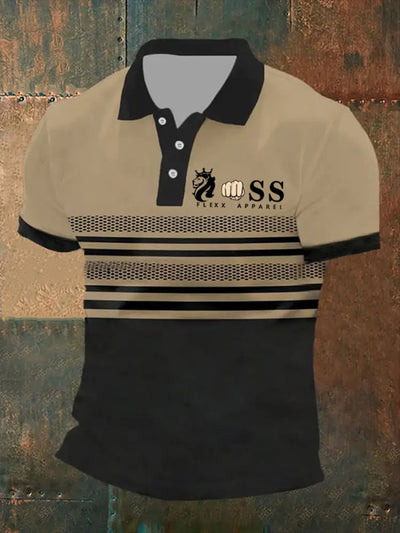 Herren Vintage Schriftzug lässig Polo-Shirt