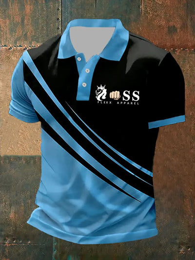 Herren Vintage Schriftzug lässig Polo-Shirt