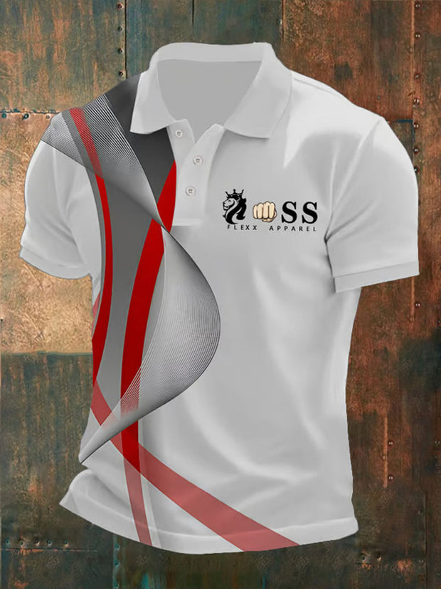 Herren Vintage Schriftzug lässig Polo-Shirt