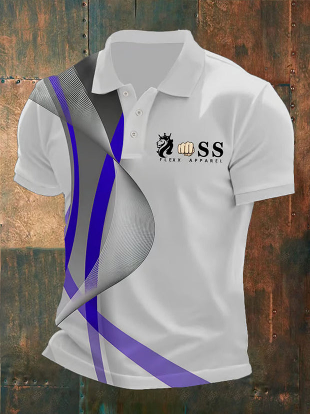 Herren Vintage Schriftzug lässig Polo-Shirt