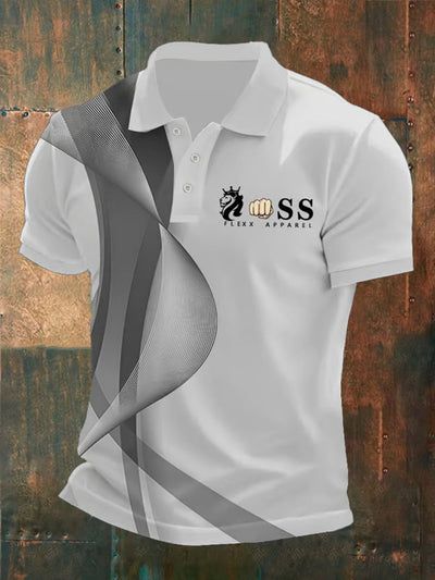 Herren Vintage Schriftzug lässig Polo-Shirt