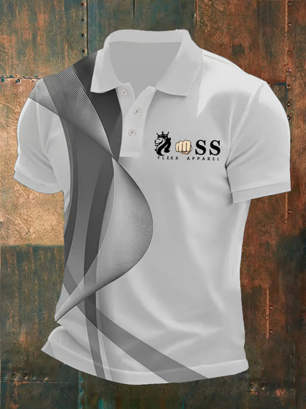 Herren Vintage Schriftzug lässig Polo-Shirt