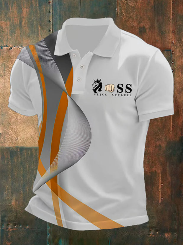 Herren Vintage Schriftzug lässig Polo-Shirt