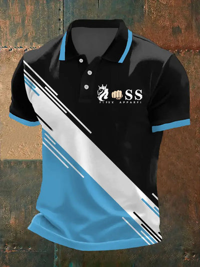 Herren Vintage Schriftzug lässig Polo-Shirt