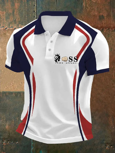 Herren Vintage Schriftzug lässig Polo-Shirt