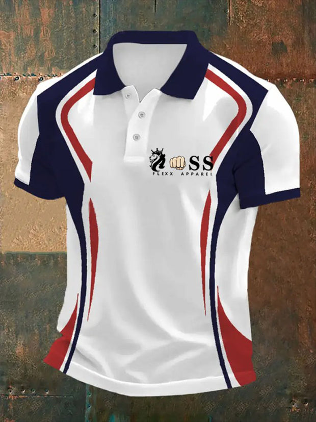 Herren Vintage Schriftzug lässig Polo-Shirt