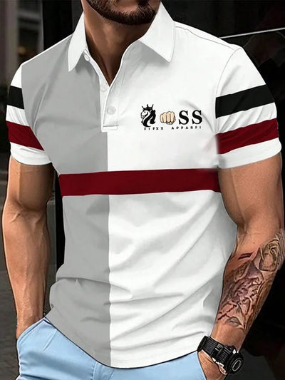 Herren Vintage Schriftzug lässig Polo-Shirt