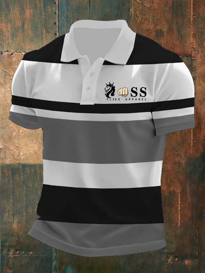 Herren Vintage Schriftzug lässig Polo-Shirt
