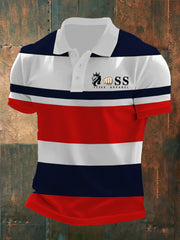 Herren Vintage Schriftzug lässig Polo-Shirt
