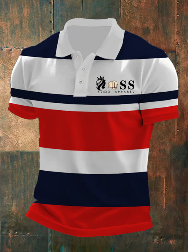 Herren Vintage Schriftzug lässig Polo-Shirt