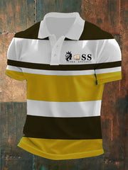 Herren Vintage Schriftzug lässig Polo-Shirt