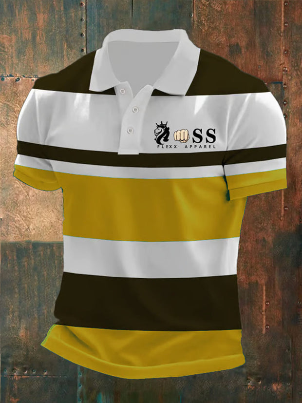 Herren Vintage Schriftzug lässig Polo-Shirt