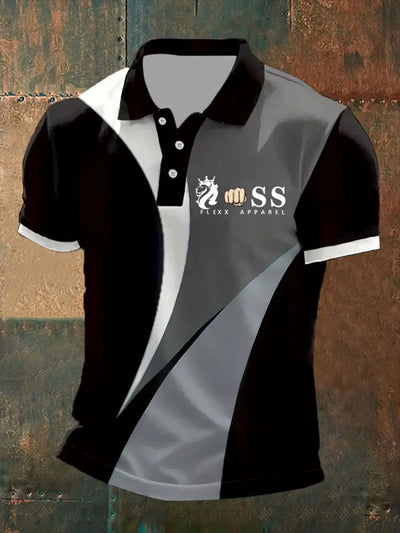 Herren Vintage Schriftzug lässig Polo-Shirt