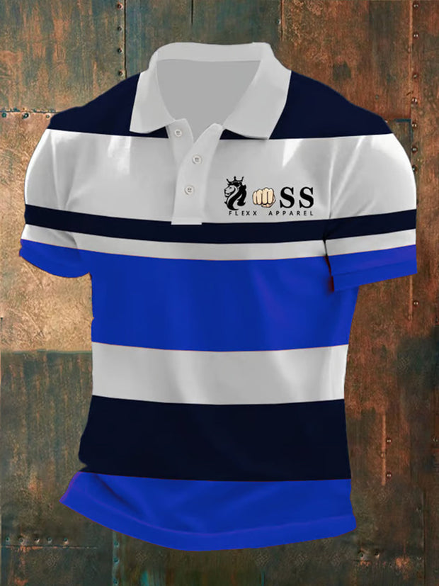Herren Vintage Schriftzug lässig Polo-Shirt