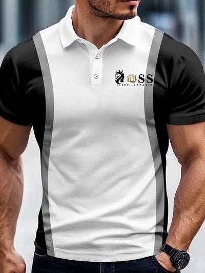 Herren Vintage Schriftzug lässig Polo-Shirt